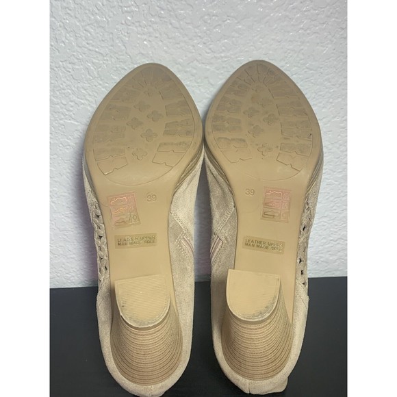 Gianni Gregori Beige Tan Ankle Suede boots With 3 Inch Heel Size 7.5-8.5 Booties - Picture 14 of 15